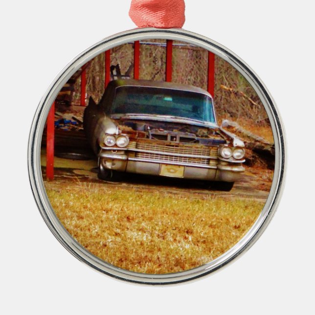 Silver 1963 Sadan Deville Metal Ornament (Front)