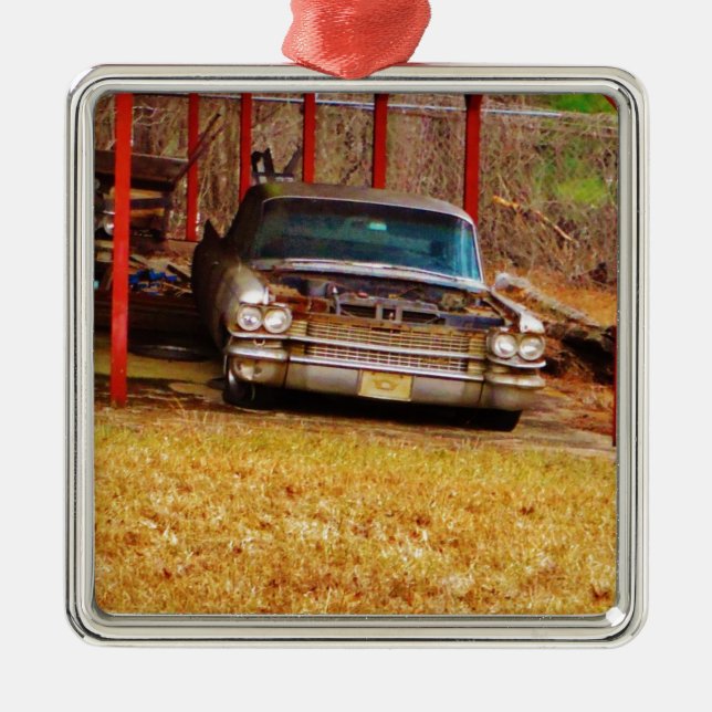 Silver 1963 Sadan Deville Metal Ornament (Front)