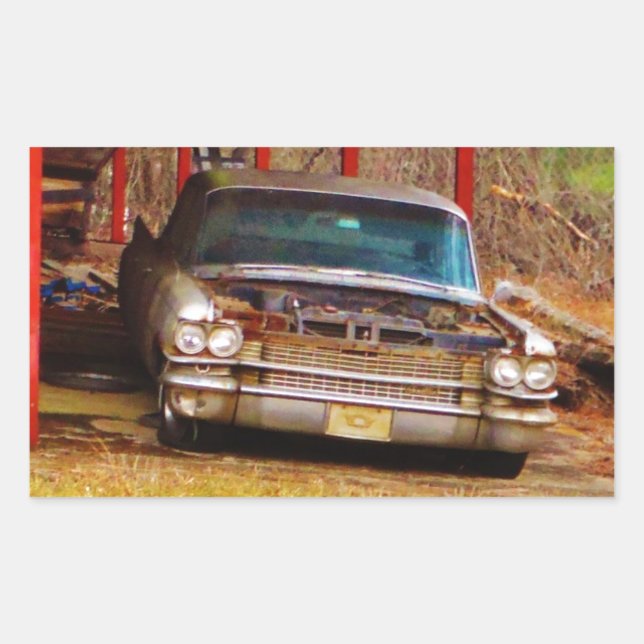 Silver 1963 Sadan Deville Rectangular Sticker (Front)