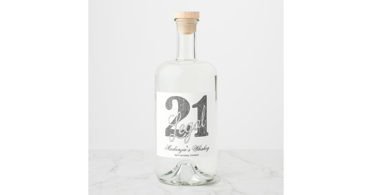 Silver 21 and Legal | Minimal 21st Birthday Custom Liquor ...