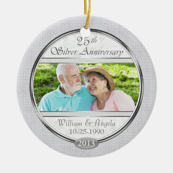 personalized 25th anniversary ornament