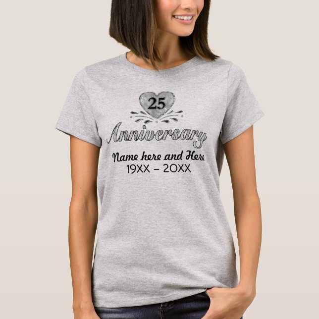 Silver 25th Anniversary - Customize T-Shirt (Front)