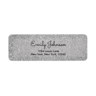 Silver 25th Anniversary Faux Glitter Sparkle Label