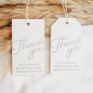 Silver 25th Anniversary Foil Thank You Favor Tag