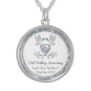 Silver, 25th Anniversary Gifts for Wife Jewelry