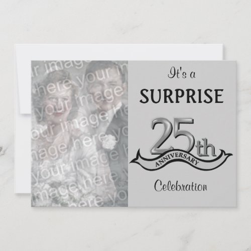 Silver 25th Anniversary Party invitations