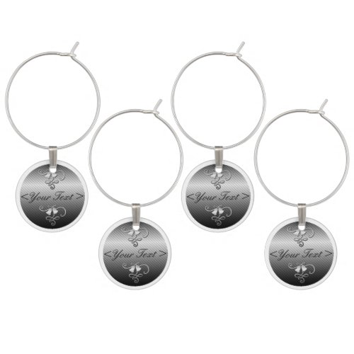 Silver 25th Anniversary Personalized Wine Charms