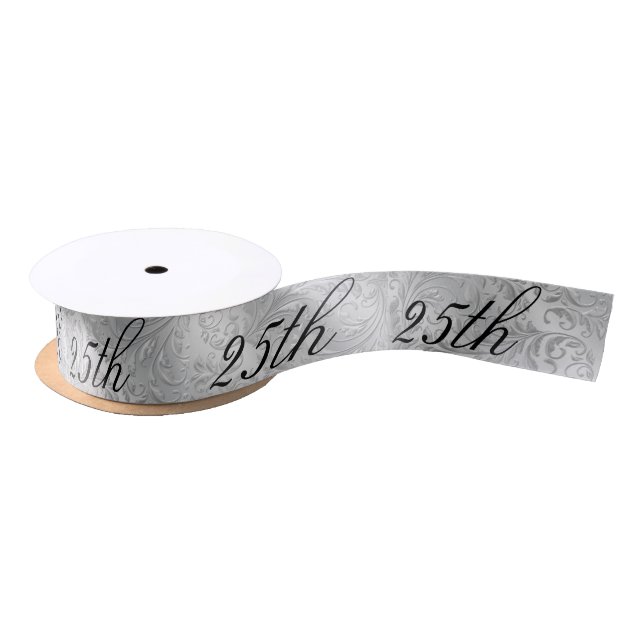Silver 25th Anniversary Ribbon for gift (Spool)