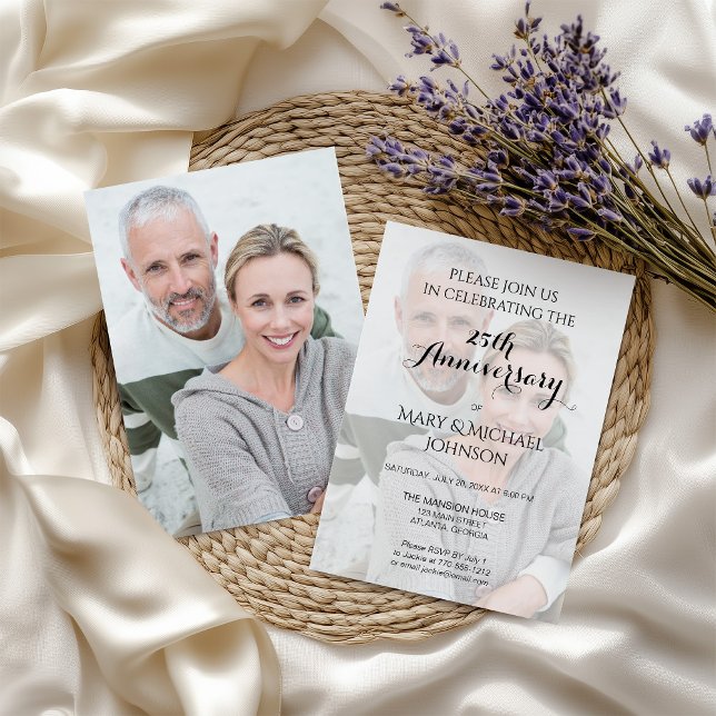 Silver 25th Anniversary wlith Photo Invitation (Creator Uploaded)