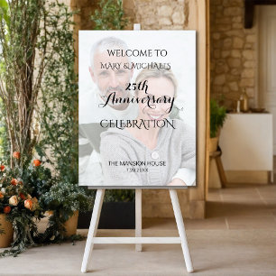 Silver 25th Anniversary wlith Photo Welcome Sign