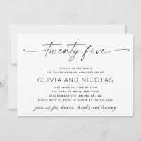 Silver 25th Modern Wedding Anniversary Photo Party