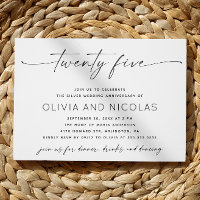 Silver 25th Modern Wedding Anniversary Photo Party