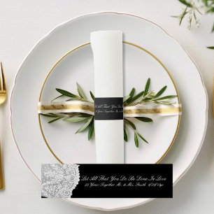 Silver 25th Quote Anniversary Napkin Bands