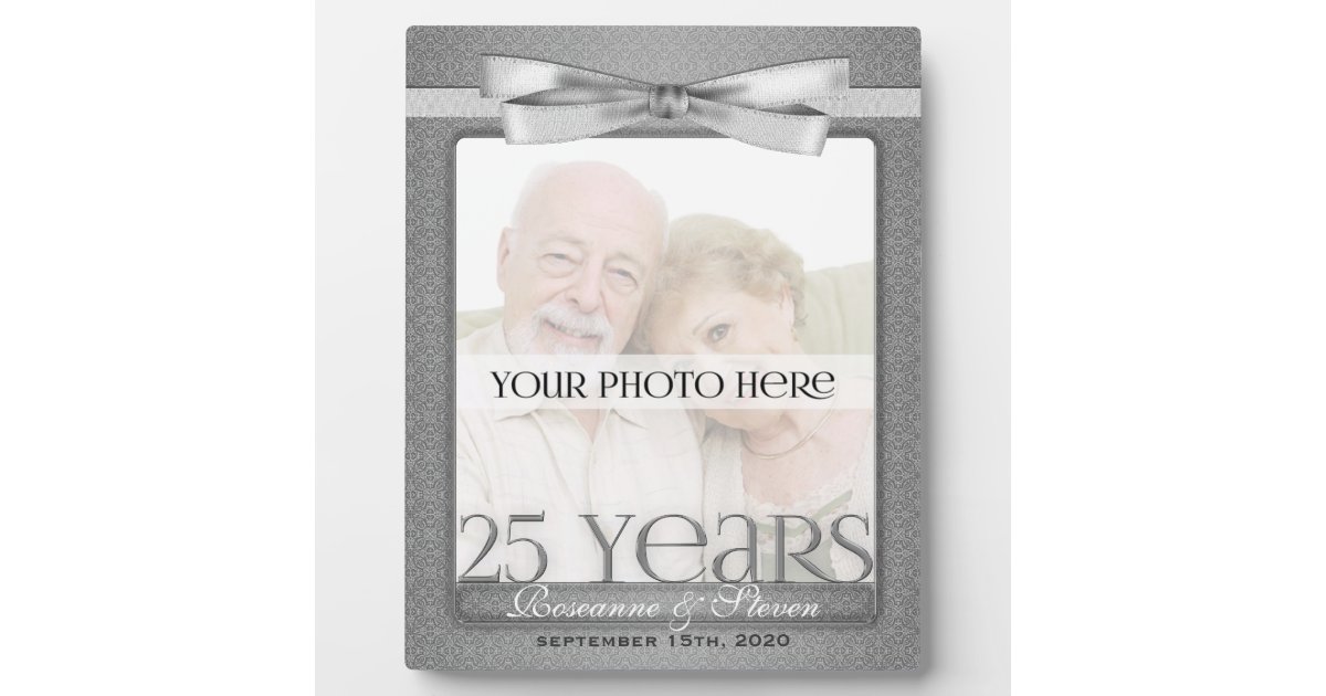 Silver 25th Wedding Anniversary 8x10 Photo Frame