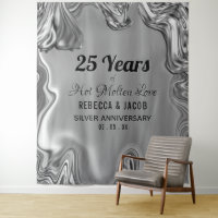 Silver 25th Wedding Anniversary Backdrop