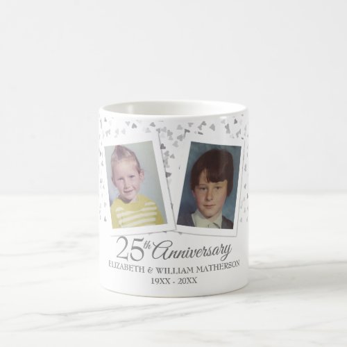 Silver 25th Wedding Anniversary Childhood Photos Coffee Mug