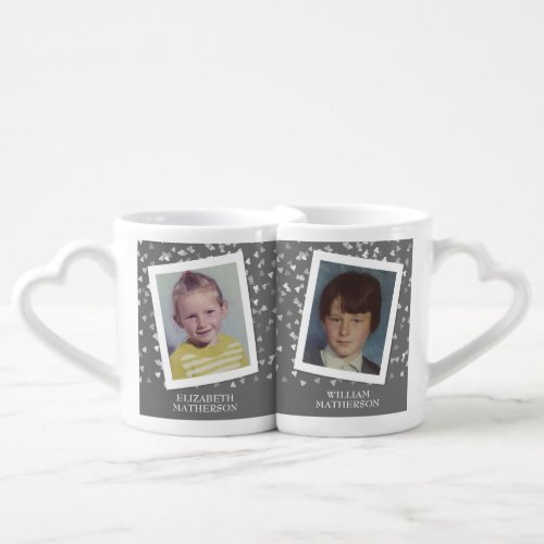 Silver 25th Wedding Anniversary Childhood Photos Coffee Mug Set