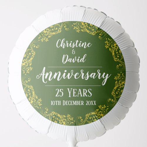 Silver 25th Wedding Anniversary Commemorative Balloon