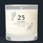 Silver 25th Wedding Anniversary Gift for Couples Scented Candle<br><div class="desc">Celebrate love and lasting memories with our beautifully crafted wedding anniversary scented candle, the perfect keepsake for every milestone. Whether it's a 5th wedding anniversary (wood anniversary), 10th wedding anniversary (tin anniversary), 20th wedding anniversary (china anniversary), 25th wedding anniversary (silver anniversary), 30th wedding anniversary (pearl anniversary), 40th wedding anniversary (ruby...</div>