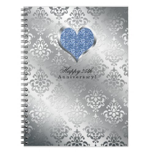 Silver 25th Wedding Anniversary Guest Book