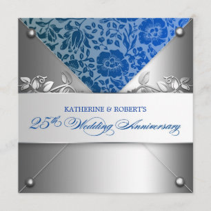 silver 25th wedding anniversary ivnitations invitation