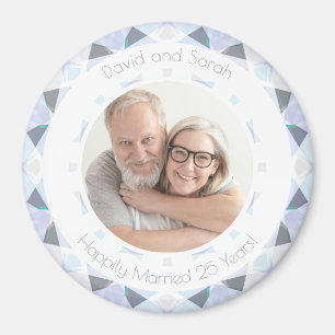Silver 25th Wedding Anniversary Keepsake Gift Magnet