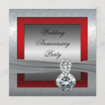 Silver 25th Wedding Anniversary Party Invitation