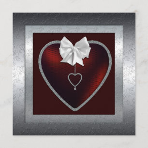 Silver 25th Wedding Anniversary Party Invitation