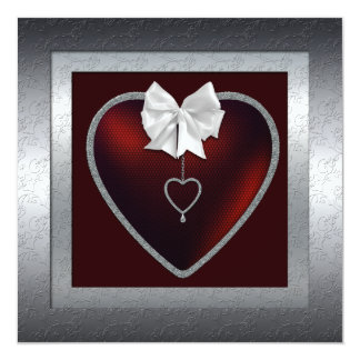 Silver 25th Wedding Anniversary Party Invitation