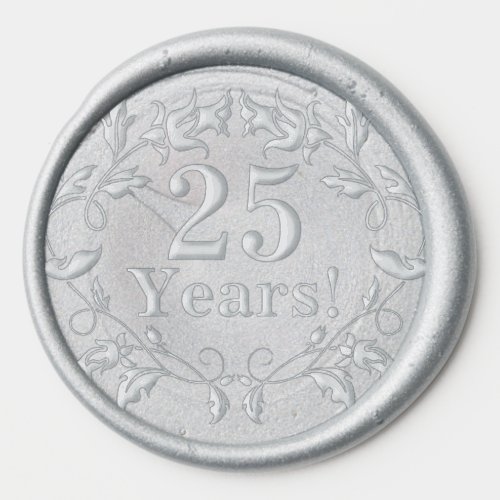 Silver 25th Wedding Anniversary Wax Seal Sticker