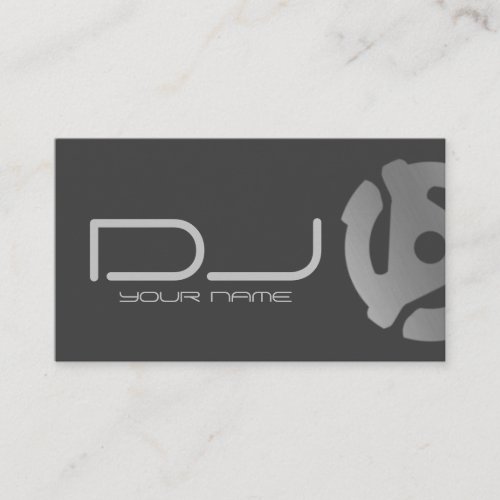 Silver 45 Record Adapter Logo DJ Business Card
