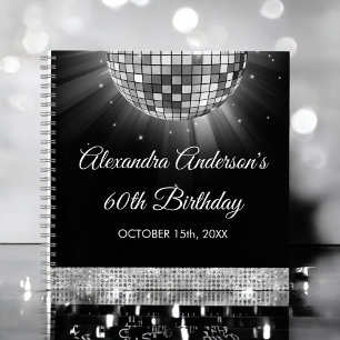 Silver 60th Birthday 70's Disco Ball Guest Book