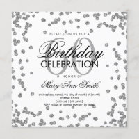 Silver 60th Birthday Elegant Glitter Confetti