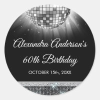 Silver 60th Birthday Party 70's Disco Ball