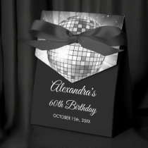 Silver 60th Birthday Party 70's Disco Ball Favor Boxes