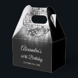 Silver 60th Birthday Party 70's Disco Ball Favor Boxes<br><div class="desc">Elevate your 60th birthday celebration with our Silver 60th Birthday Party 70's Disco Ball Gift Box, designed to add a touch of sophistication and retro flair to your milestone bash. In a shimmering shade of silver, this gift box exudes elegance and nostalgia. The disco ball graphic transports you back to...</div>