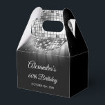 Silver 60th Birthday Party 70's Disco Ball Favor Boxes<br><div class="desc">Elevate your 60th birthday celebration with our Silver 60th Birthday Party 70's Disco Ball Gift Box, designed to add a touch of sophistication and retro flair to your milestone bash. In a shimmering shade of silver, this gift box exudes elegance and nostalgia. The disco ball graphic transports you back to...</div>