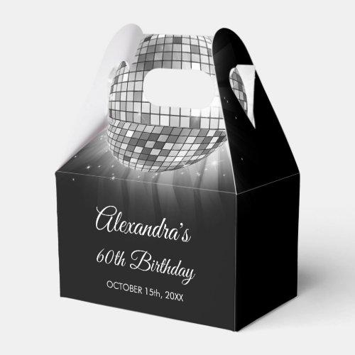 Silver 60th Birthday Party 70s Disco Ball Favor Boxes
