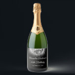 Silver 60th Birthday Party 70's Disco Ball Sparkling Wine Label<br><div class="desc">Elevate your 60th birthday celebration with our Silver 60th Birthday Party 70's Disco Ball Sparkling Wine Label, designed to add a touch of sophistication and retro flair to your milestone bash. In a shimmering shade of silver, this wine label exudes elegance and nostalgia. The disco ball graphic transports you back...</div>