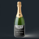 Silver 60th Birthday Party 70's Disco Ball Sparkling Wine Label<br><div class="desc">Elevate your 60th birthday celebration with our Silver 60th Birthday Party 70's Disco Ball Sparkling Wine Label, designed to add a touch of sophistication and retro flair to your milestone bash. In a shimmering shade of silver, this wine label exudes elegance and nostalgia. The disco ball graphic transports you back...</div>