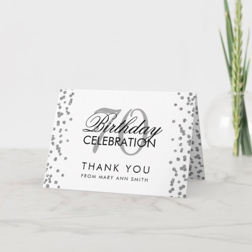 Silver 70th Birthday Thank you Glitter Confetti