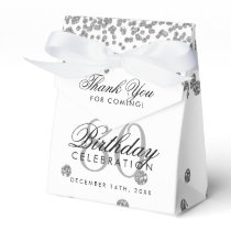 Silver 80th Birthday Thank You Confetti Favor Boxes