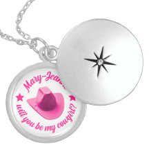 Silver 925 Personalized "will you be my cowgirl?"