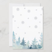 Silver A Little Snowflake Winter Trees Baby Shower Invitation (Back)
