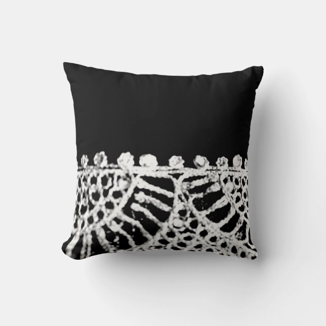Silver Abaya Pattern Throw Pillow (Front)