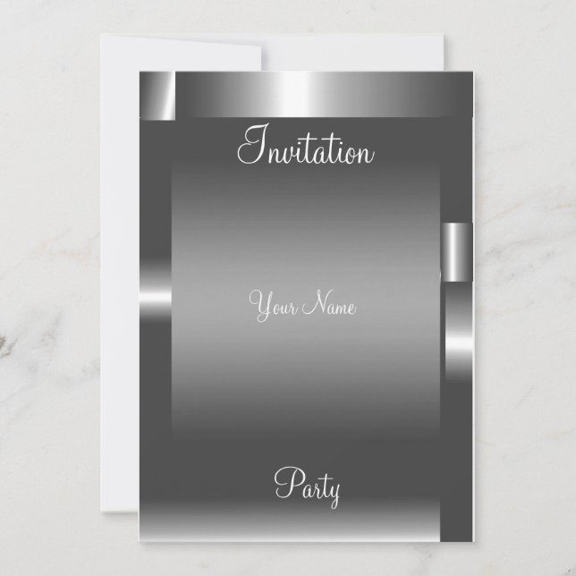 Silver abstract color Party Invitation (Front)