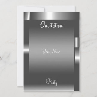 Silver abstract color Party Invitation