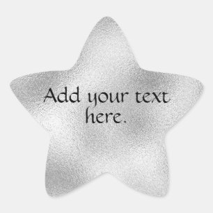 Silver Add Your Own Text Star Sticker