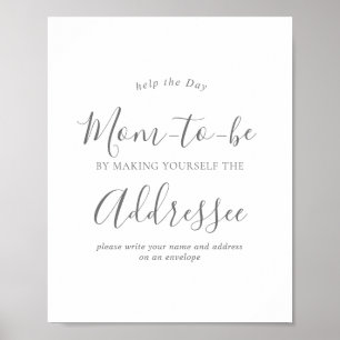 Silver Address an Envelope Baby Shower Sign