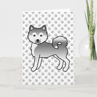 Silver Alaskan Malamute Cute Cartoon Dog Card